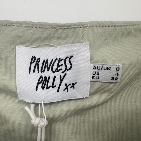 Princess Polly | Green Crop Blouse Long Sleeve Top | Sz‎ 4 Spring Casual - Picture 11 of 11